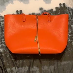 {Remi & Reid} coral and tan reversible bag